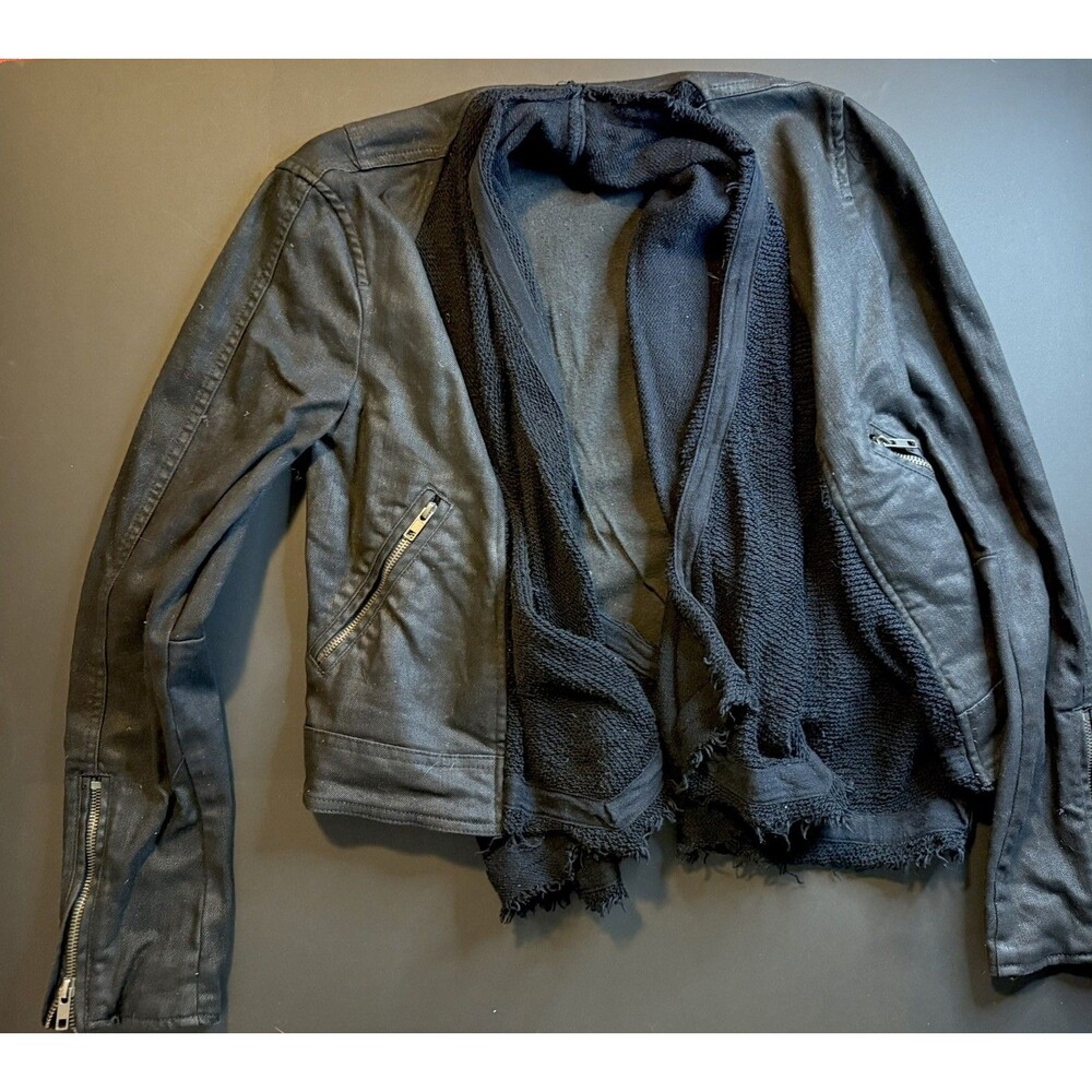 Free People Drape Front Moto Jacket Y2K grunge size 2 black women’s